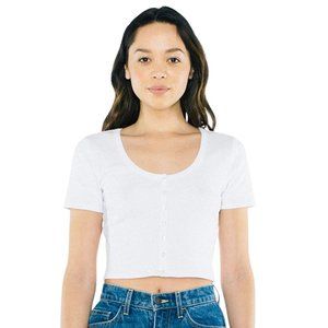 American Apparel Ribbed Button Crop Top